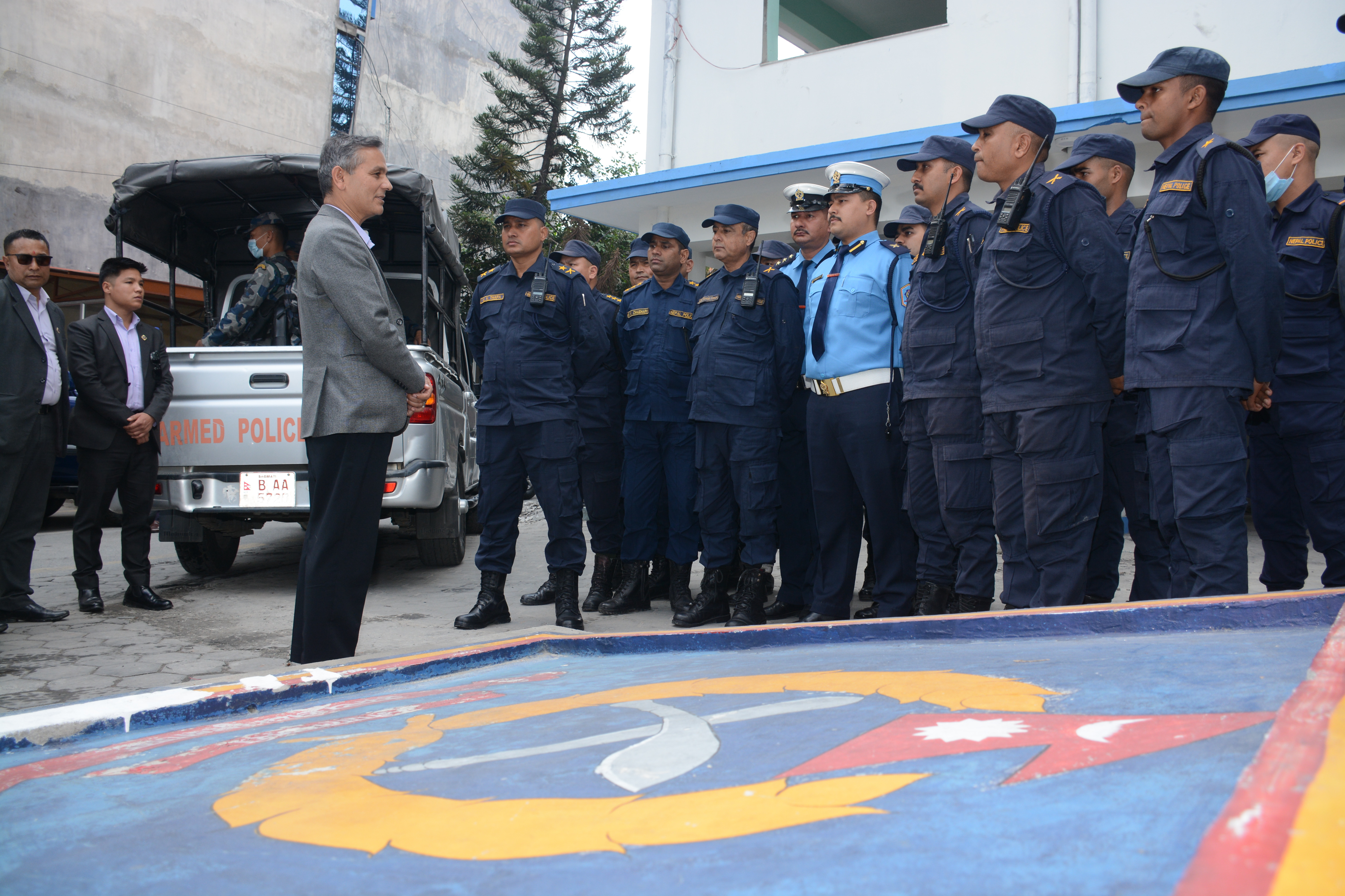 Some glimpses of the visit of Hon. Minister Aryal inspecting different police units in Valley